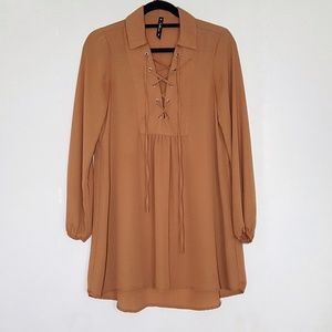 Native eyelet dress flowy lace up fall autumn